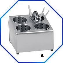 Besteck Ausgabe Unit + 4 Körben Inox